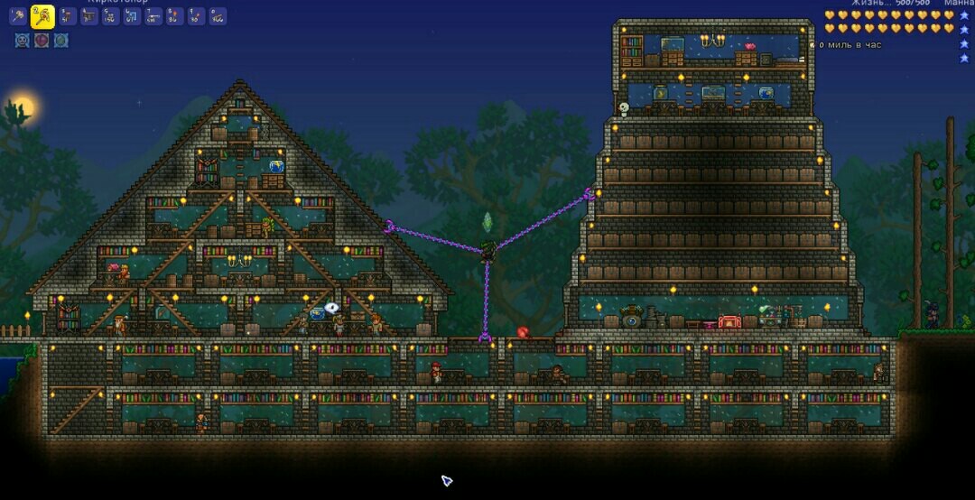 Красивые дома в terraria схема