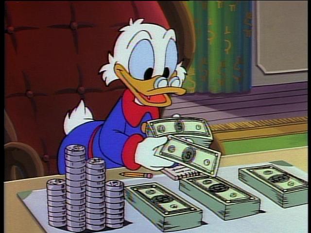 Image result for scrooge mcduck counting money