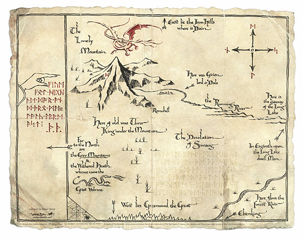 The Map Of The Hobbit Thorin's Map | The Hobbit Films Wiki | Fandom