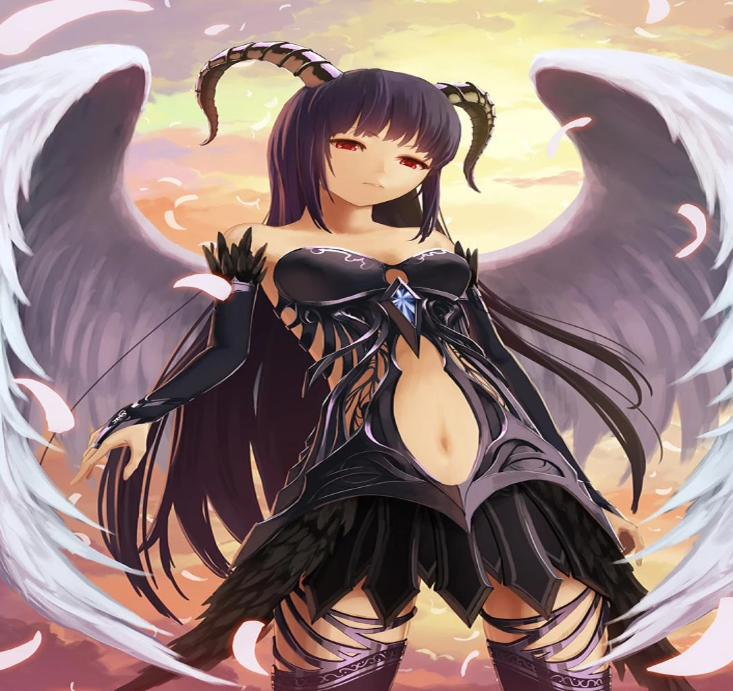 Image Devil Demon Orginal Girl Fantasy Horn Wings Hd Wallpaper