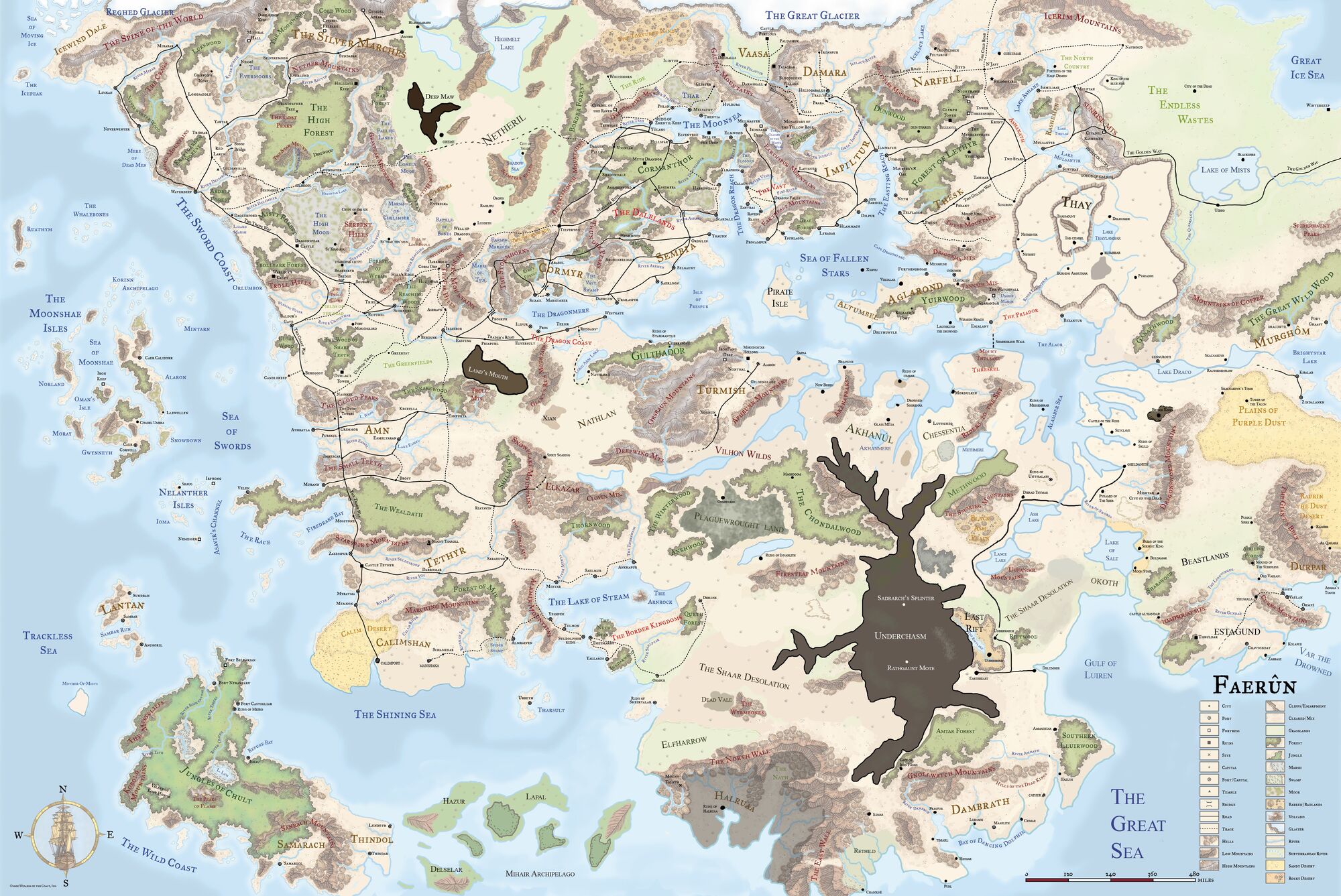 Image - Faerun Map.jpg | The Legacy of the Crystal Shard Wiki | FANDOM ...