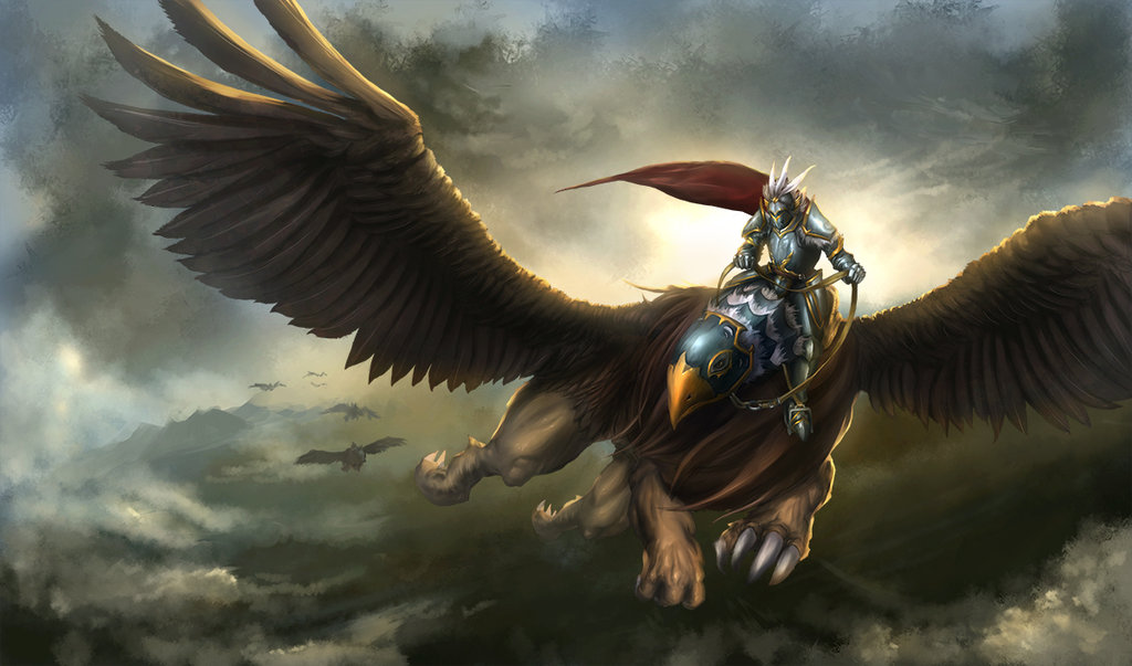 dark and light taming a griffin