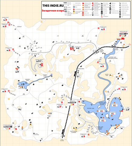 Карта загадочного озера