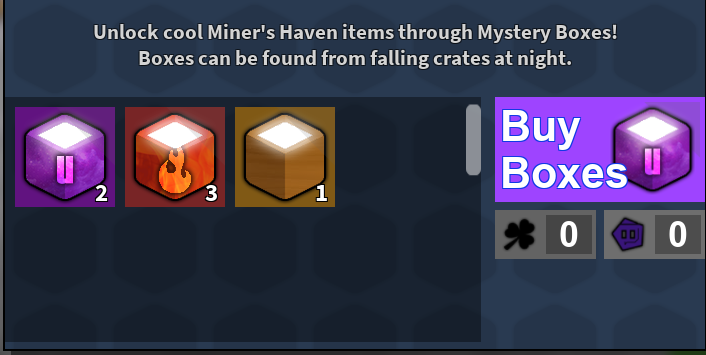 Mystery Boxes The Miners Haven Wikia Fandom Powered By - roblox miners haven codes 2019