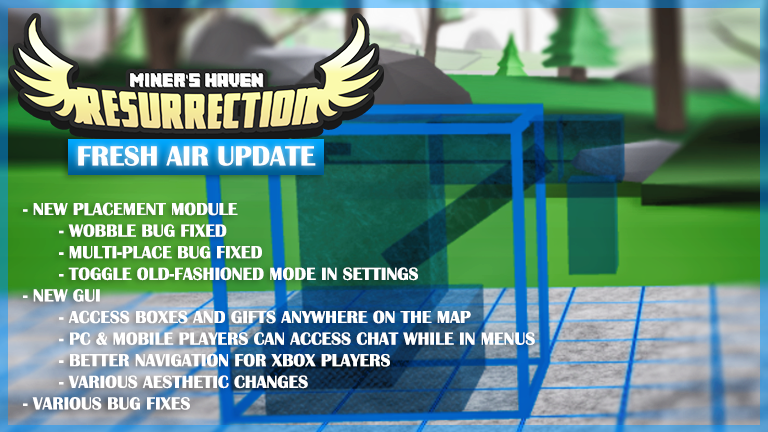 Fresh Air Update The Miners Haven Wikia Fandom Powered - how to play ressurection roblox game