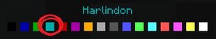 Harlindon title dark aqua color