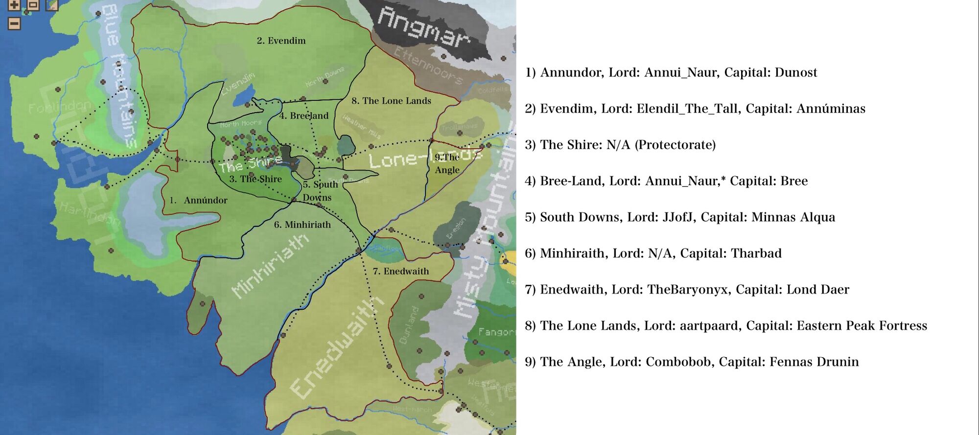 Middle Earth Arnor Map