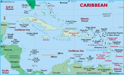 MAP OF THE CARIBBEAN