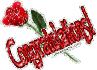 Congratulations glittered red rose