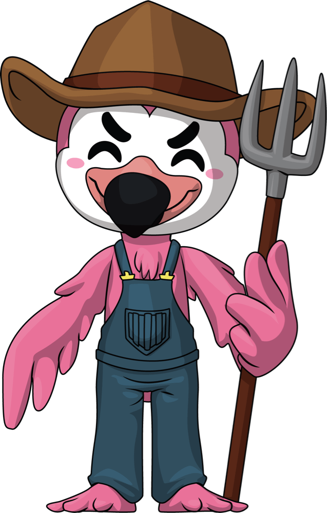 Farmer Flamingo The Youtooz Wiki Fandom - roblox cleetus overalls t shirt