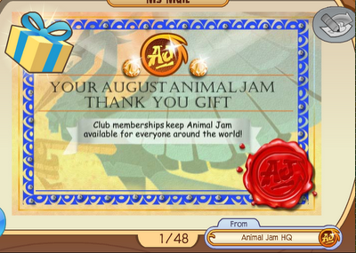 animal jam  month membership