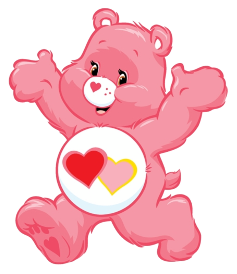 pink care bear with heart