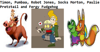 Timon Pumbaa Robot Jones Socks Morton Paulie Pretztail And Fergy Fudgehog Thecaseyjrcircustrainshow Wiki Fandom