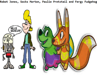 Robot Jones Socks Morton Paulie Pretztail And Fergy Fudgehog Thecaseyjrcircustrainshow Wiki Fandom