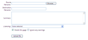 Upload page