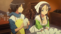 Jessica washes with Saito