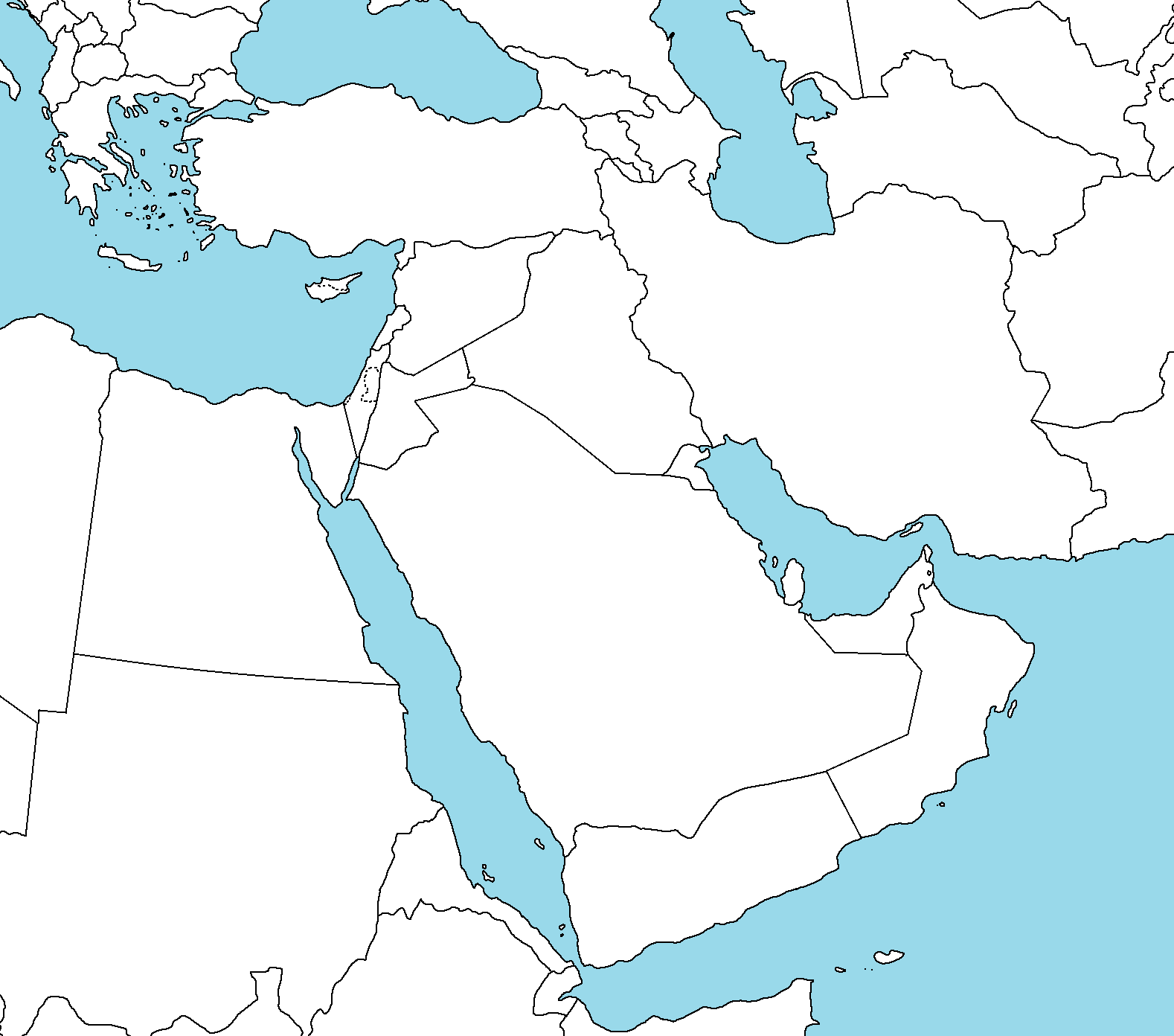 Middle East Map Without Labels Map Of World Middle East Map Without Labels Map Of World