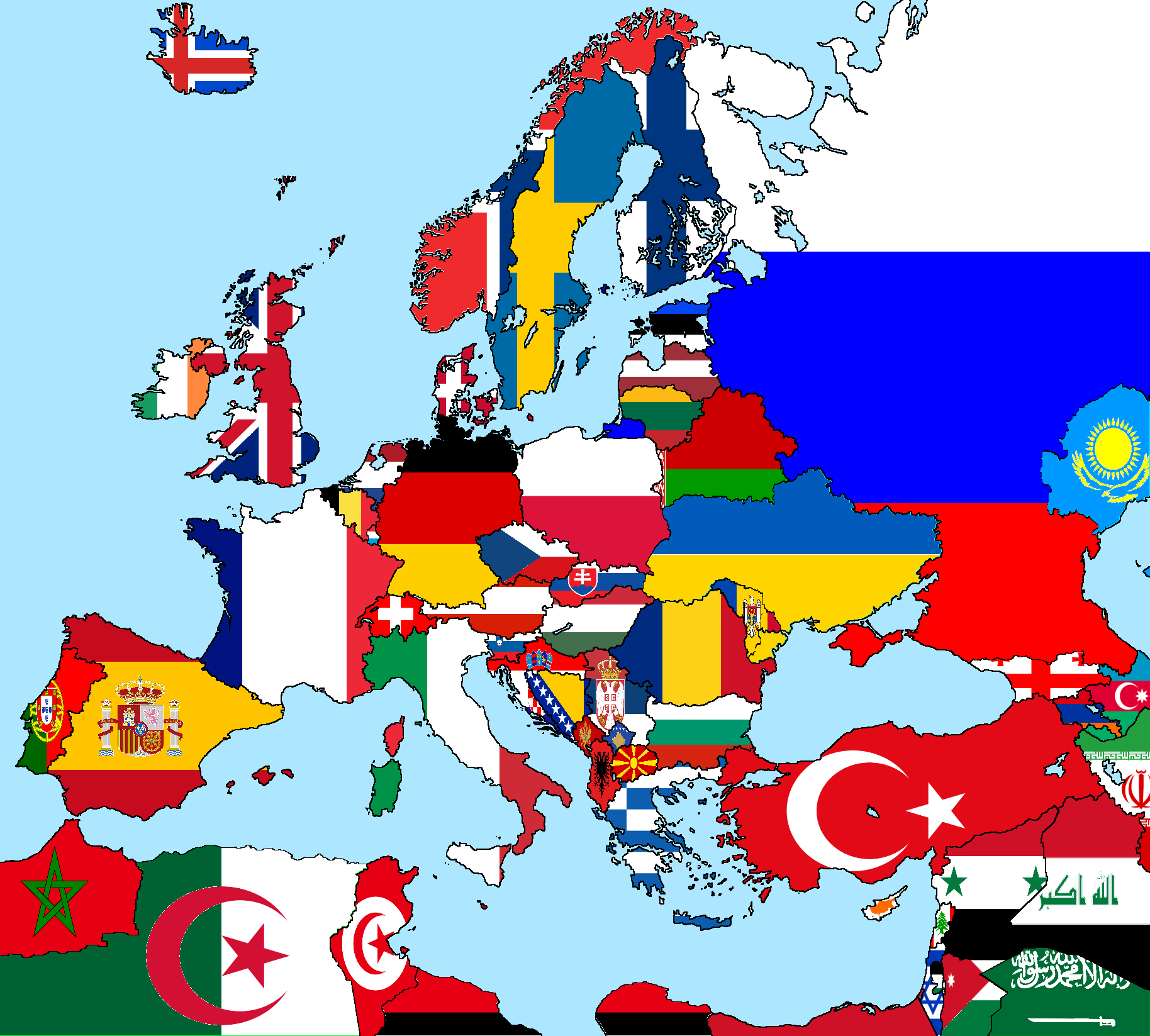 Europe Map With Countries Flags   Latest