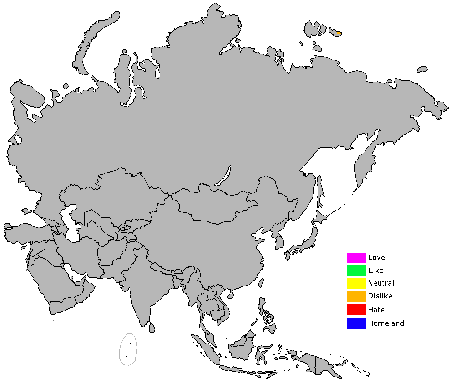 Карта азии для маппинга с границами