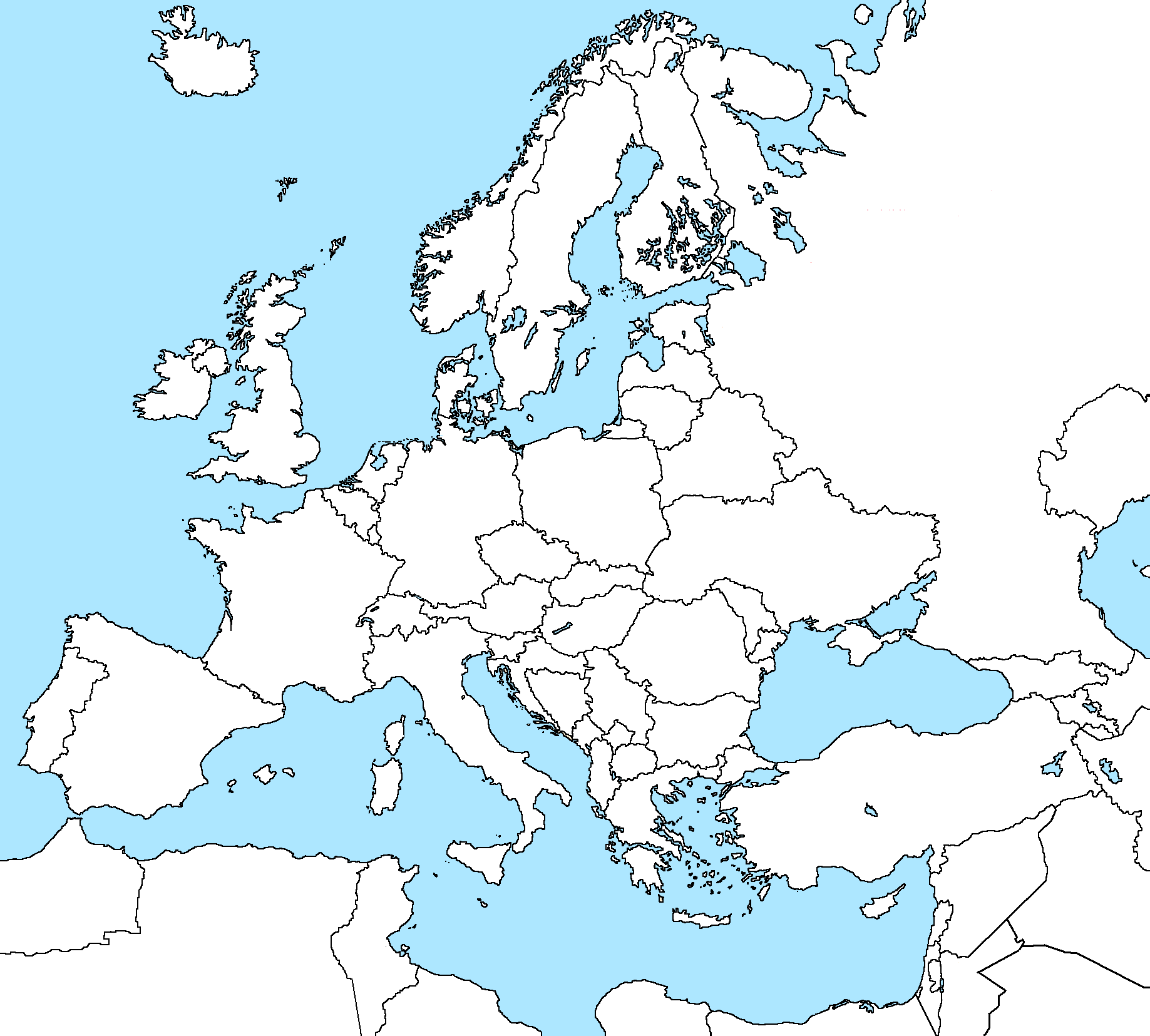 Europe Outline Map