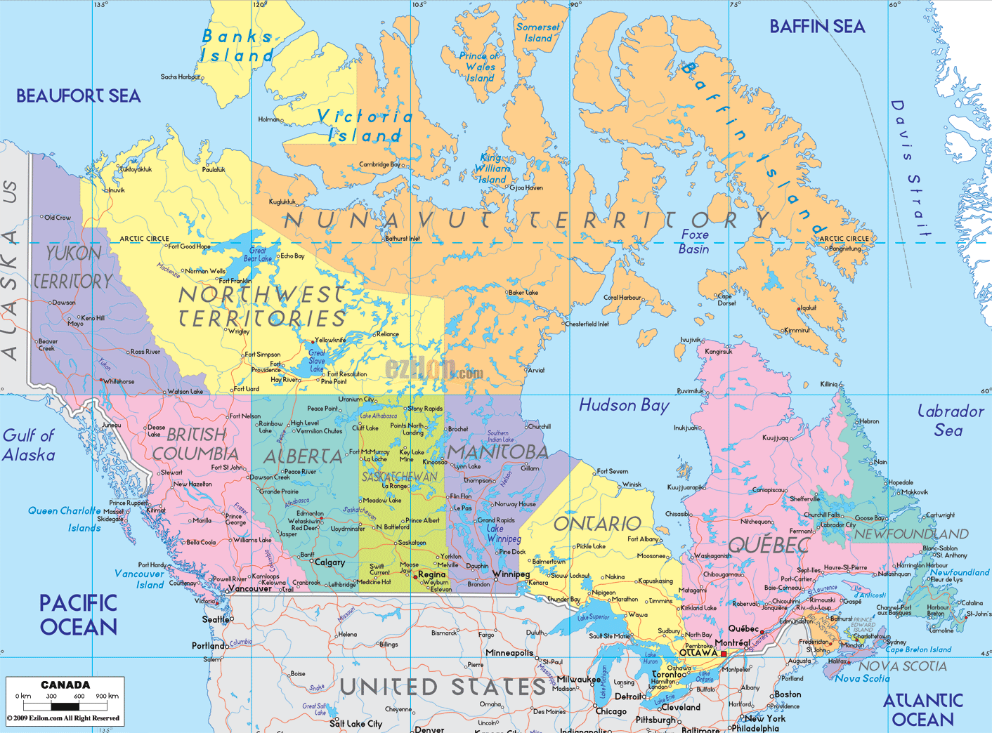 canada map