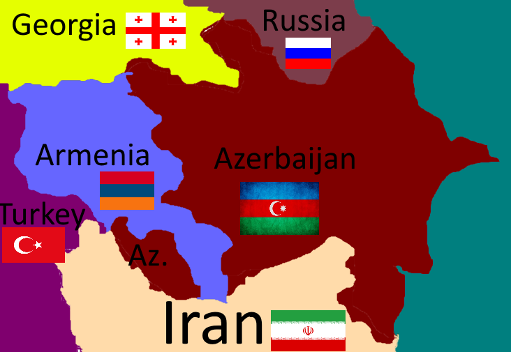 Image - Flag map of the Azerbaijan Armenia area.png ...