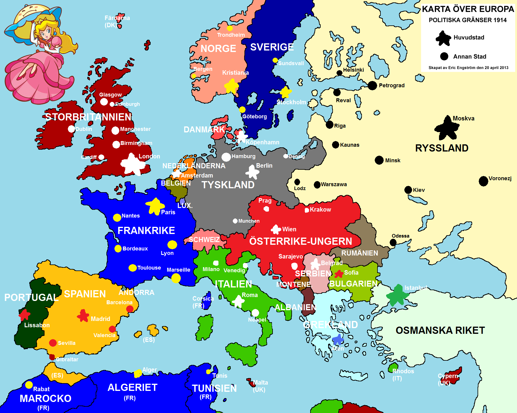 Map Of Europe In 1914