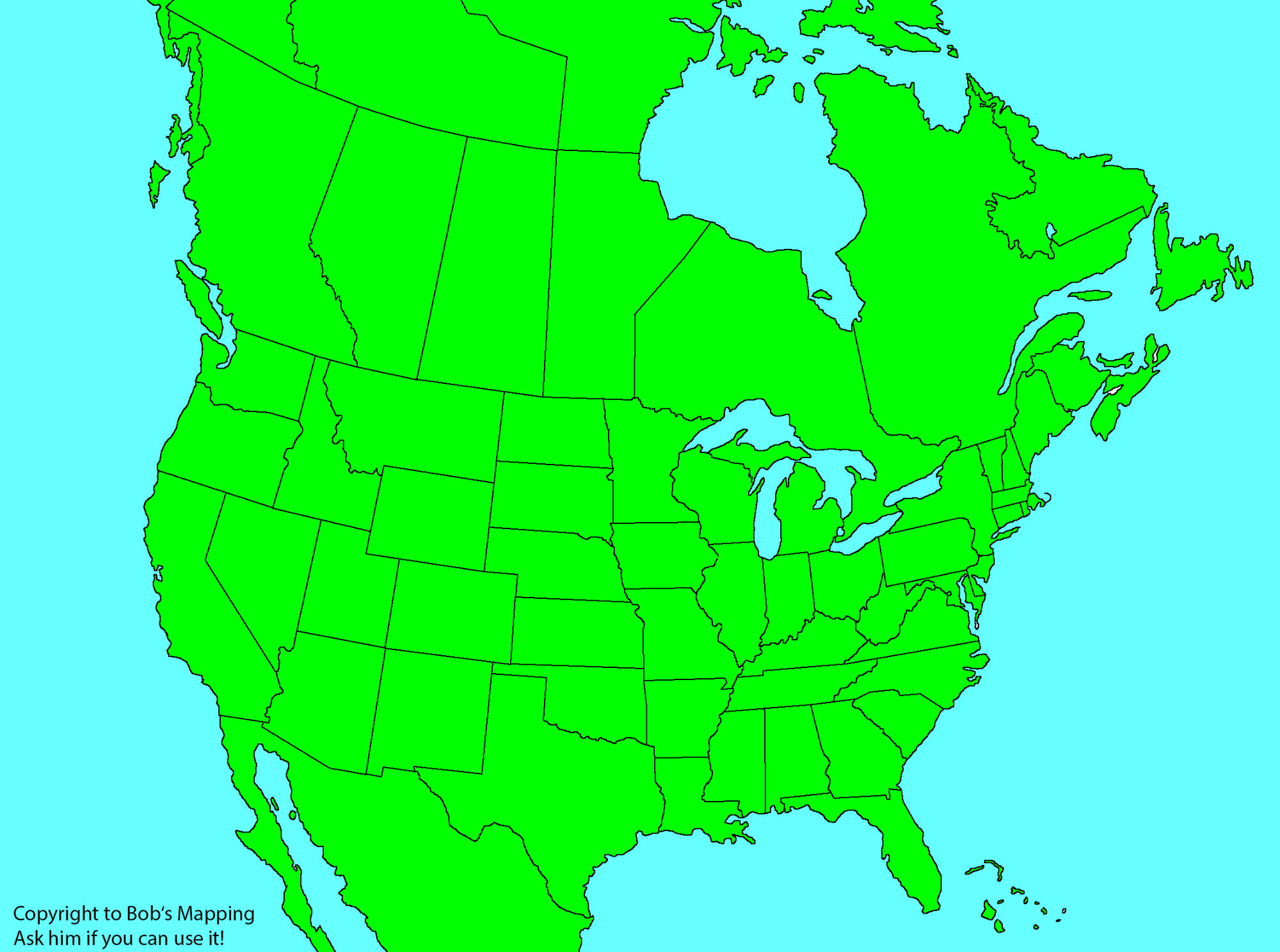 Карта северной америки для маппинга