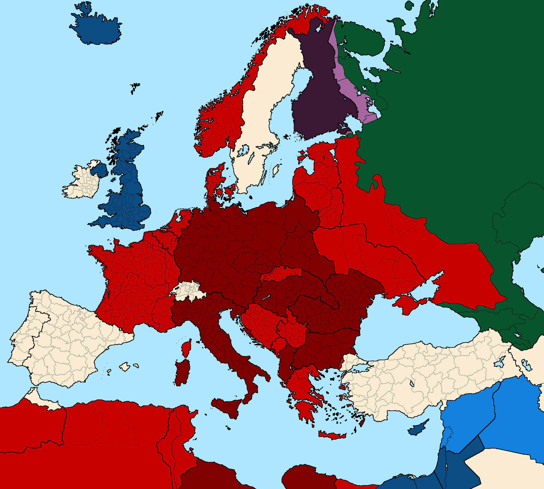 Карта европы в 1942 году