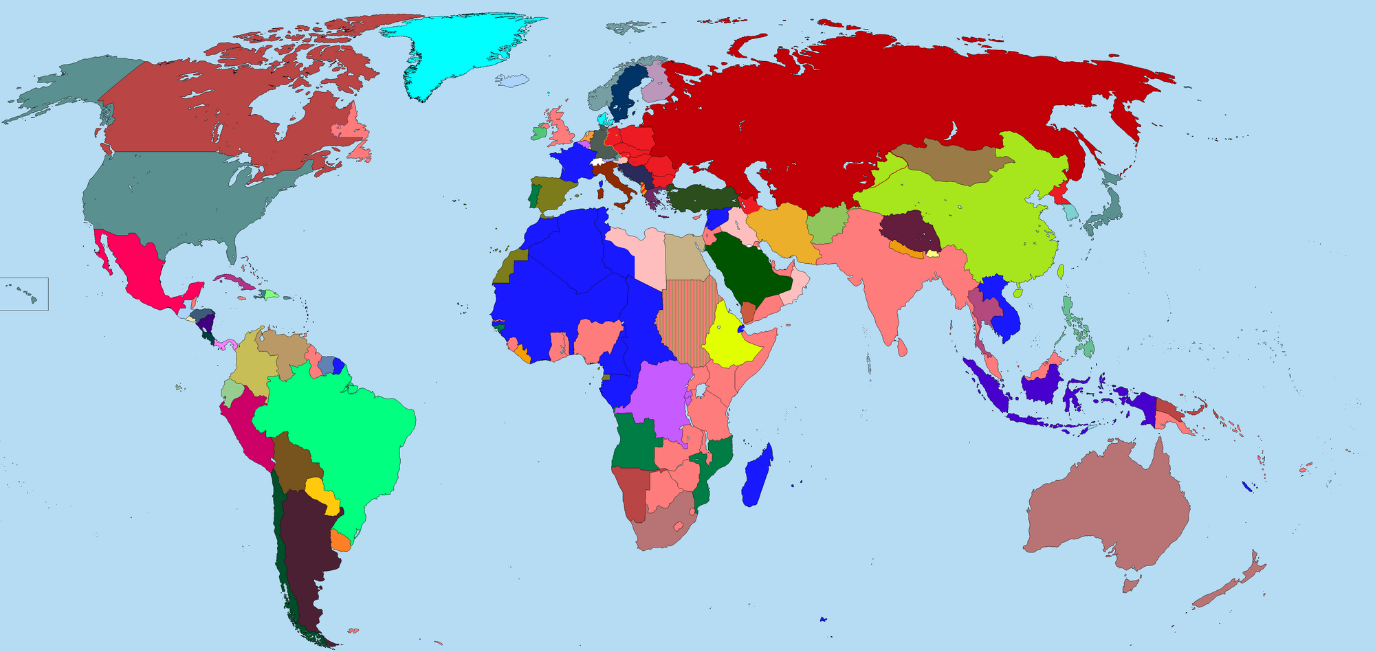 Карта мира 1950г