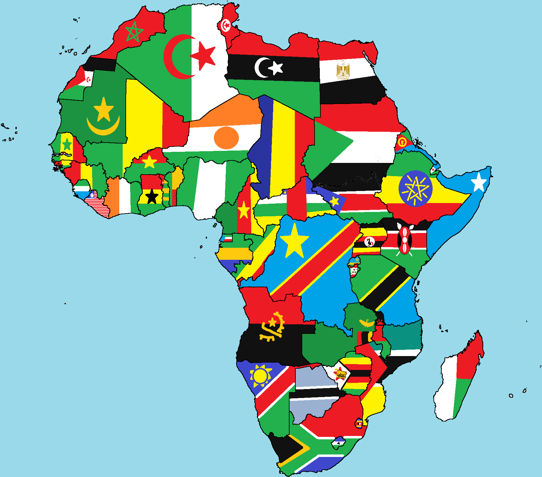 Image - Map of africa with flags.png | TheFutureOfEuropes Wiki | FANDOM