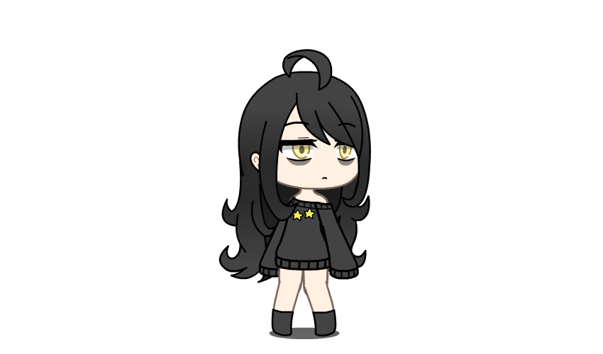 Gacha Life Girl Hair Black