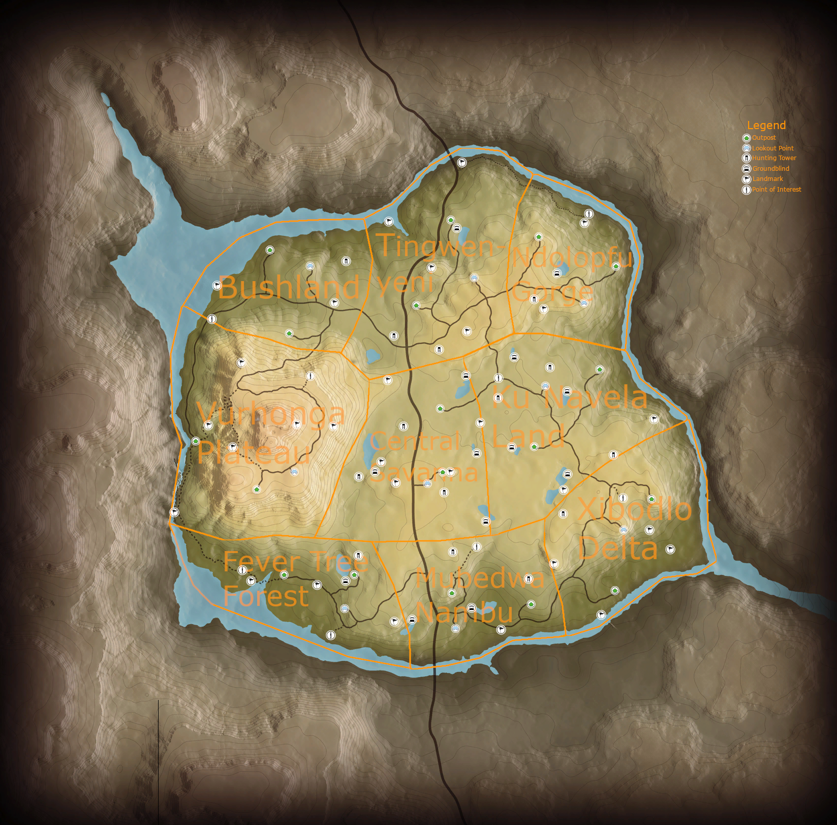 the hunter call of the wild africa map