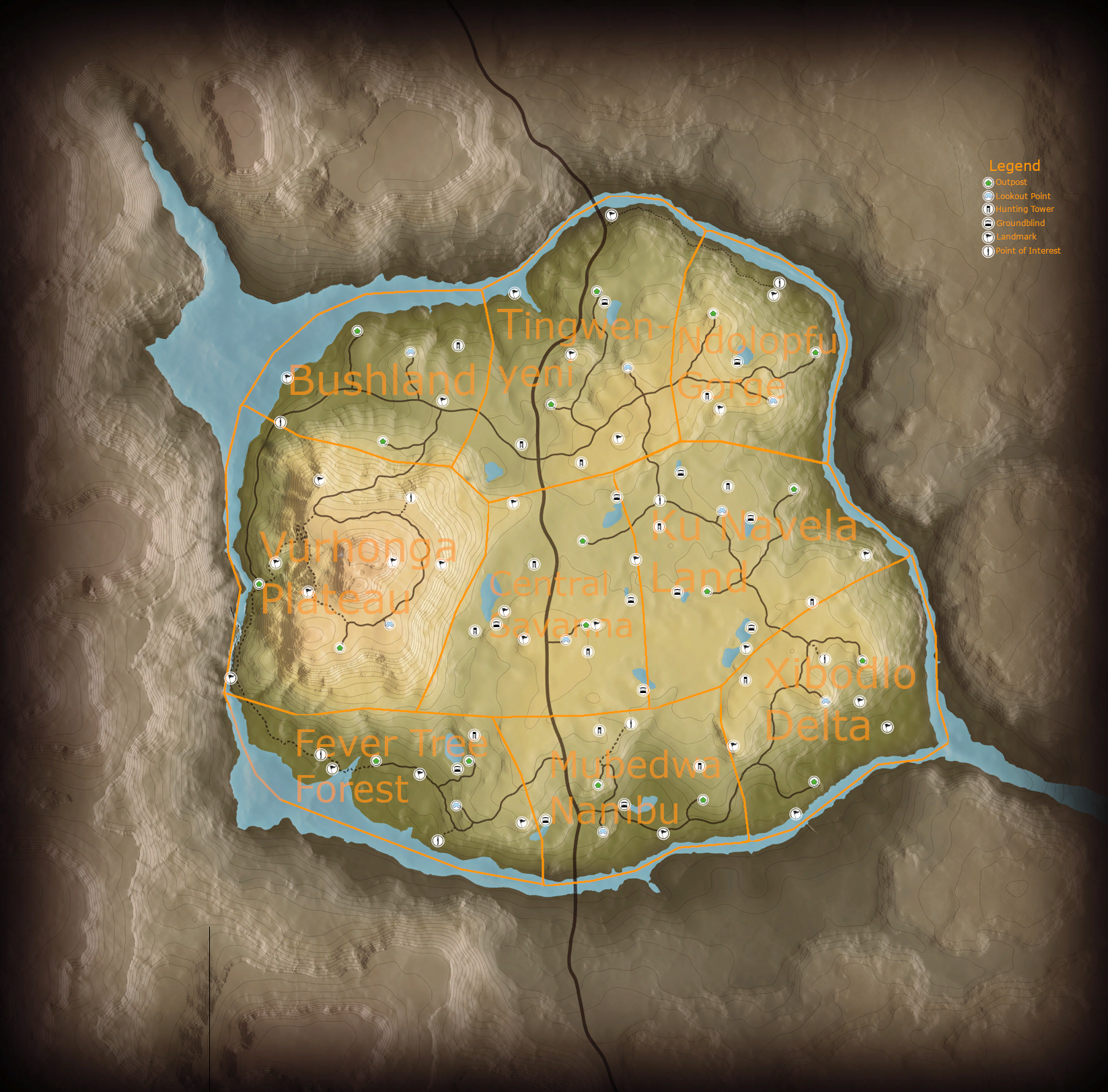 Hunter Call Of The Wild Map World Map Atlas