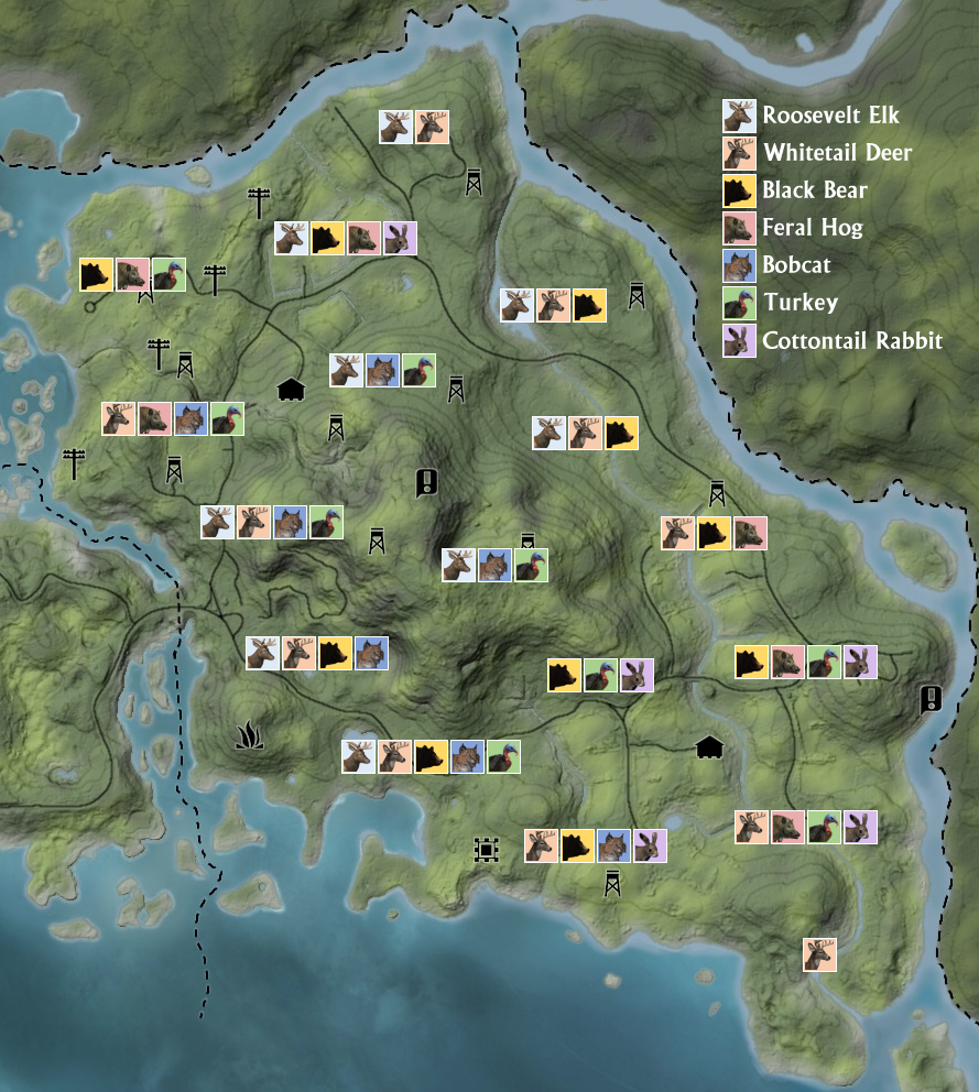 thehunter classic animal map thehunter classic animal map