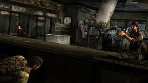 Joel taking cover
