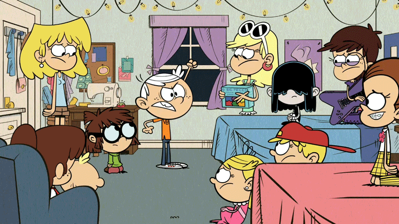 Image - Lincoln with his sisters.gif | The Loud House Encyclopedia