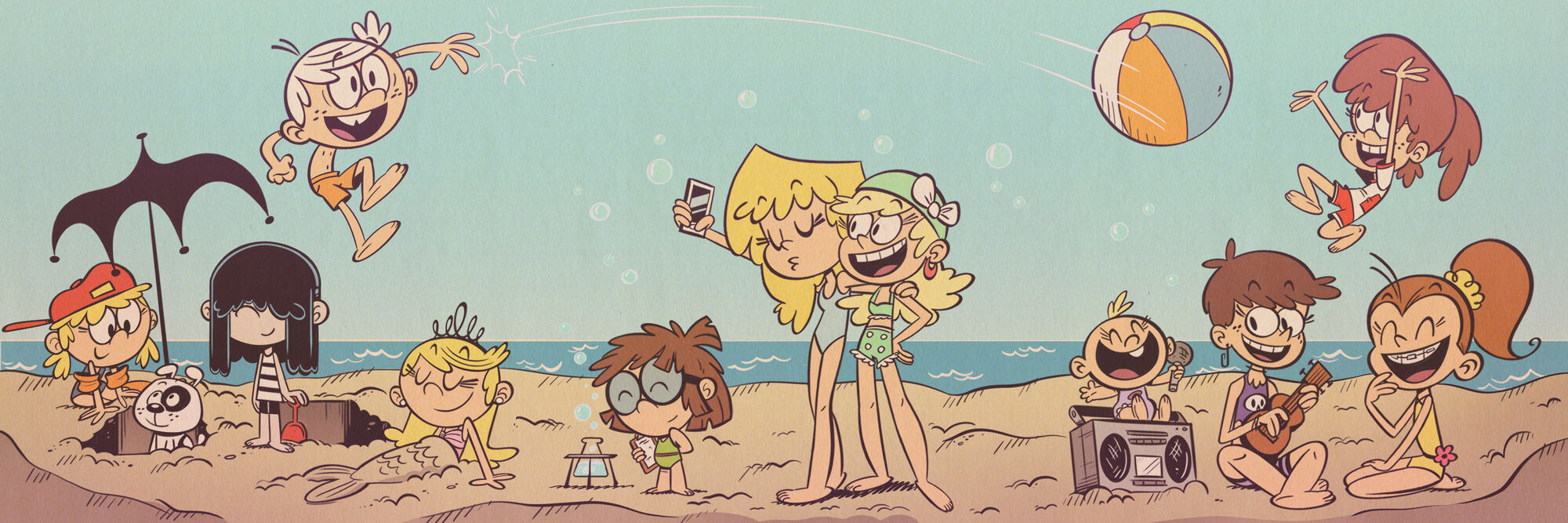 Image Loud Siblings On The Beach Art The Loud House Encyclopedia Fandom Powered By Wikia 