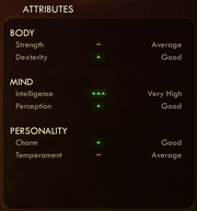 Attributes Menu