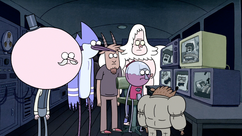 Image - S4E35.051 Everyone Watching Muscle Man Sleep.png | Regular Show ...