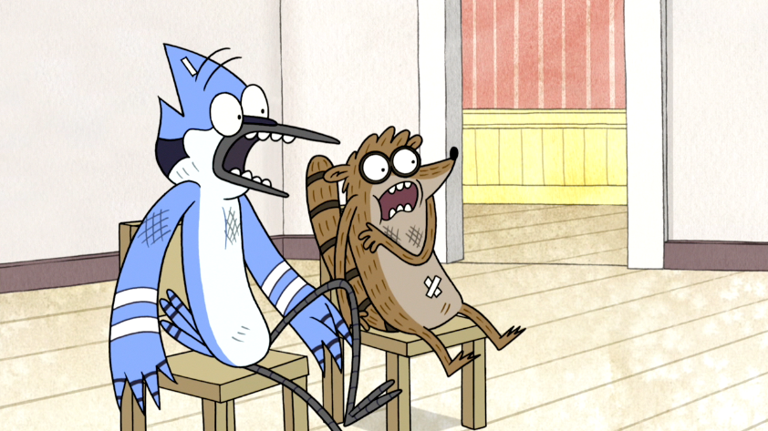 Image - S4E19.25 Scared Mordecai & Rigby.png Regular Show Wiki.