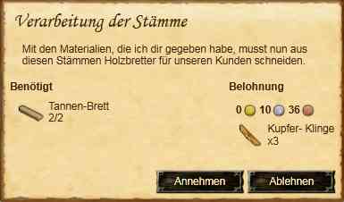 Verarbeitung der Stämme
