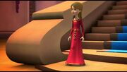 Alise in her new dress.