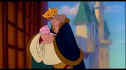 King Wiliam holding his new born daughter.