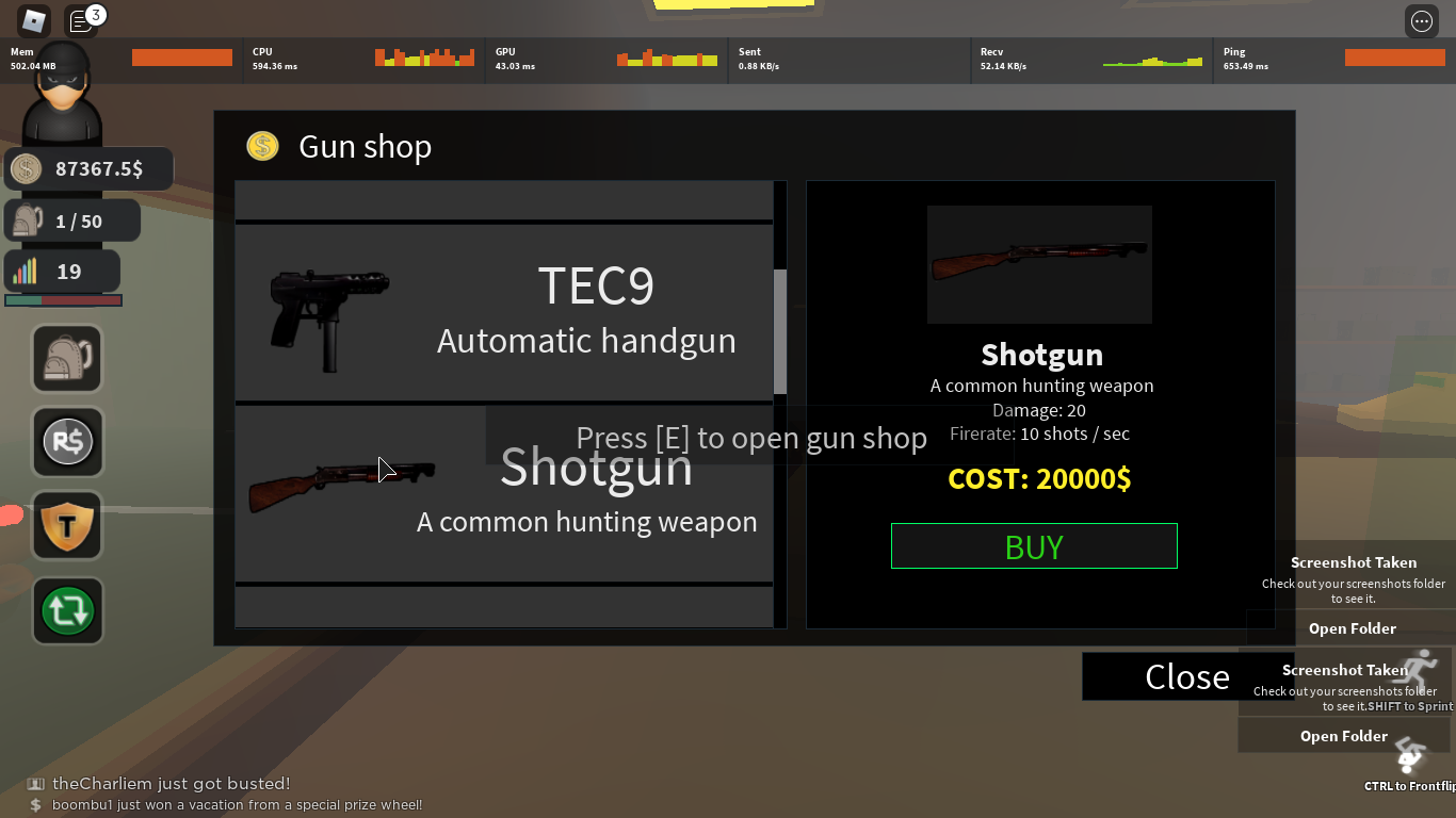Thief Life Simulator Guns