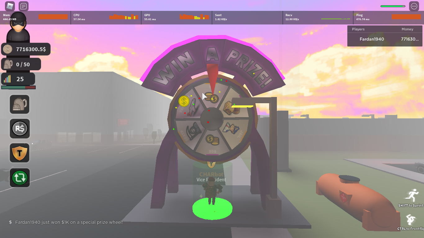 Prize Wheel Thief Life Simulator Roblox Wiki Fandom - roblox thief life simulator wiki
