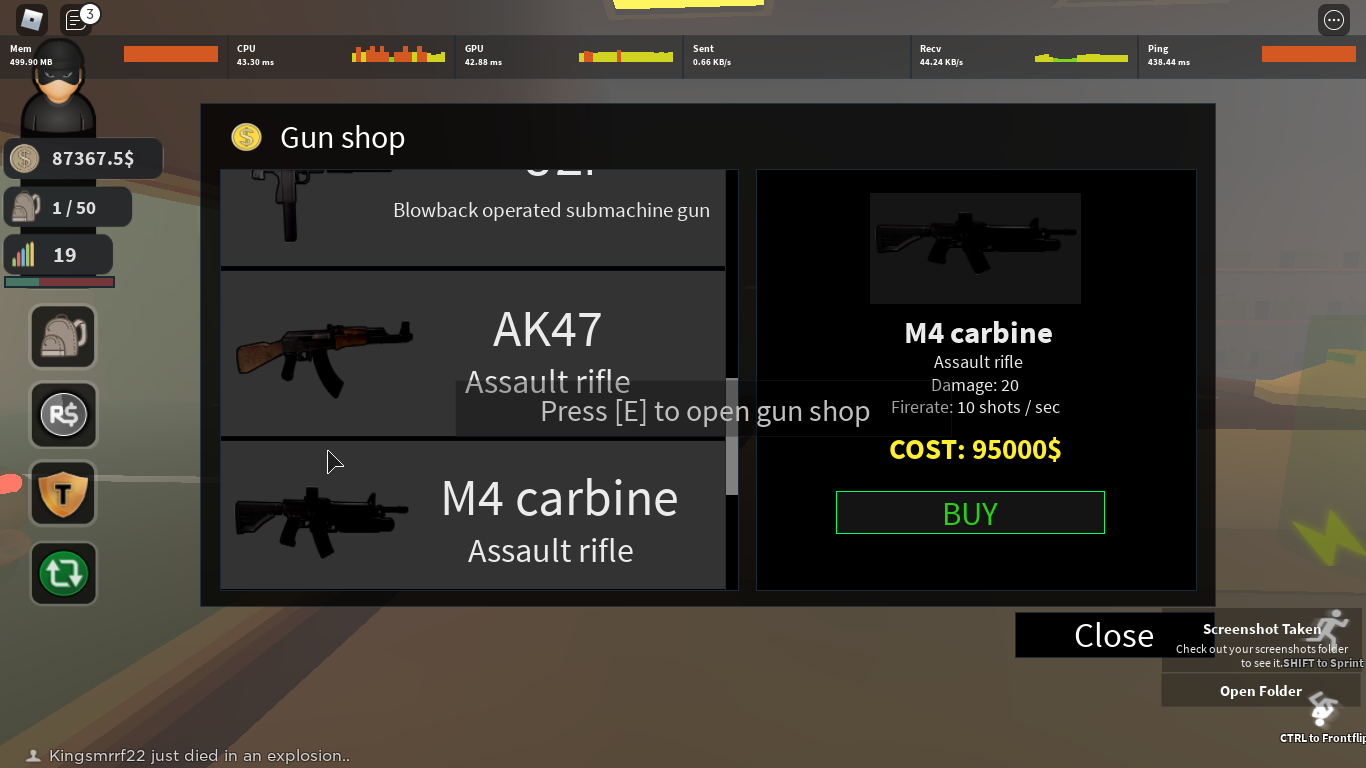M4 Carbine M4a1 Thief Life Simulator Roblox Wiki Fandom - just life roblox
