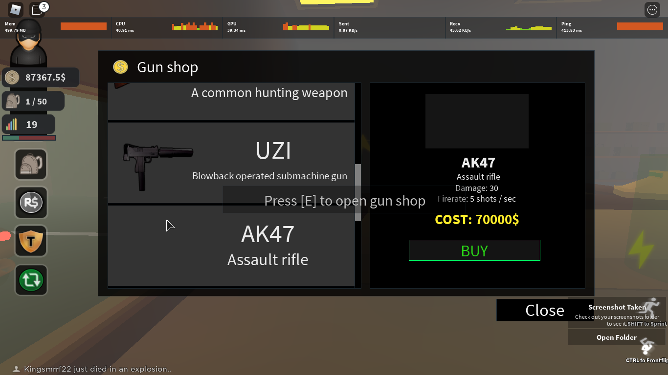 Ak 47 Thief Life Simulator Roblox Wiki Fandom - vip ak 47 roblox