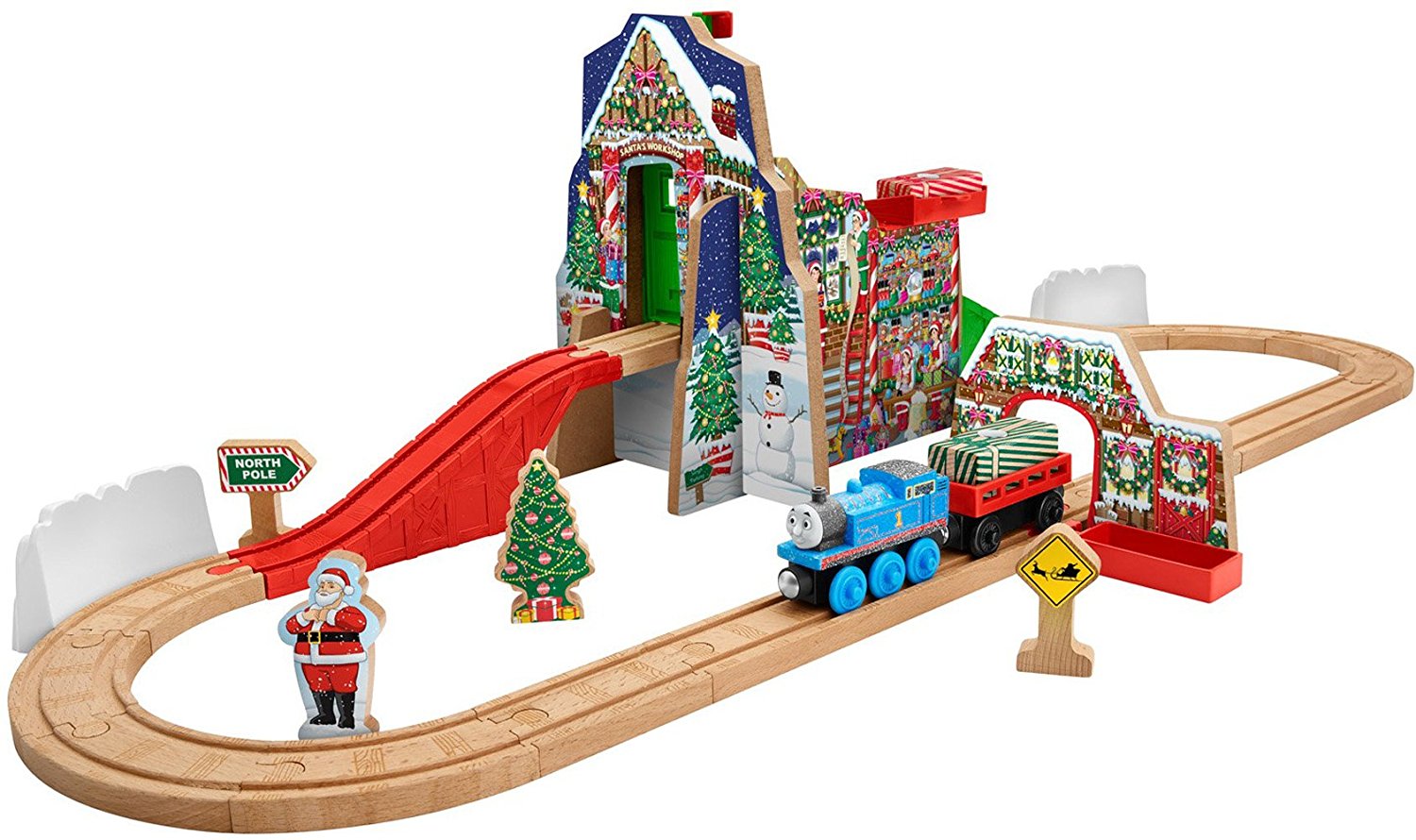 christmas wooden train set