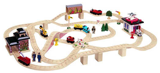 thomas wooden railway 100 piece set